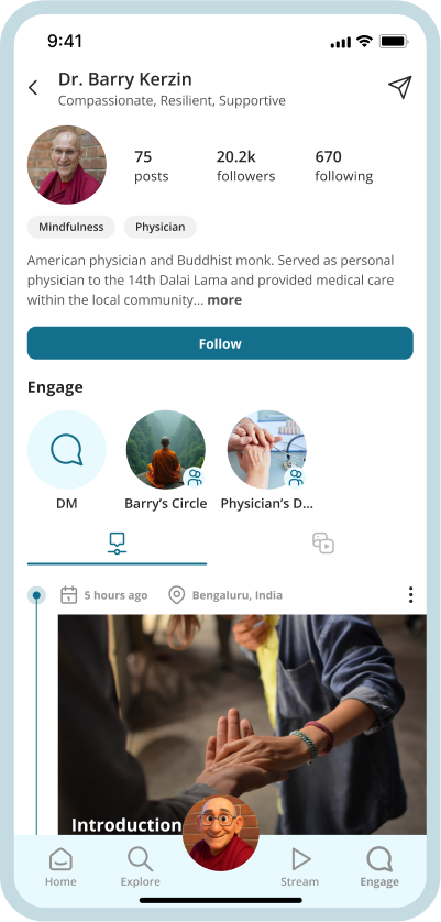 Creator Profiles & Timeline Posts interface